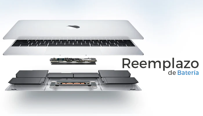 Técnico reemplazando la batería a un MacBook Pro en servicio técnico Ideatecnia